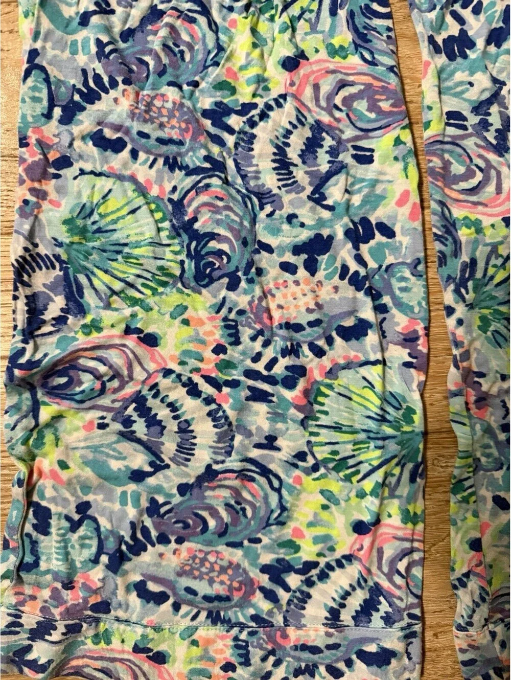 Lily Pulitzer Viscose Pajama Pants Women's Size S Blue Aqua Pink Green Shells